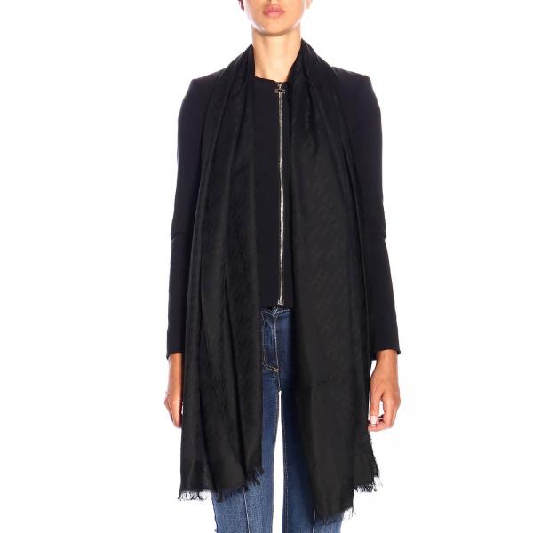 Sciarpa large basic in viscosa e modal con monogramma Elisabetta Franchi