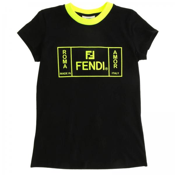 FENDI：Tシャツ 女の子 - ブラック | GIGLIO.COMオンラインのFendi Tシャツ JFI174 7AJ
