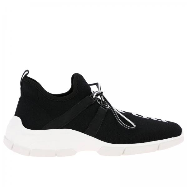 Prada-Sneaker aus elastischem technischem Gewebe mit Maxi-Logo