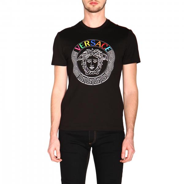 Versace Outlet: t-shirt for man - Black | Versace t-shirt A82933 ...