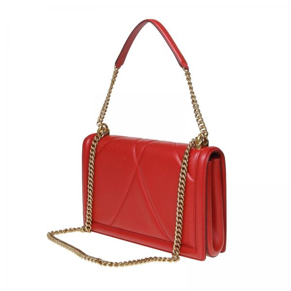 Dolce & Gabbana Outlet: Devotion leather bag with maxi heart - Red ...