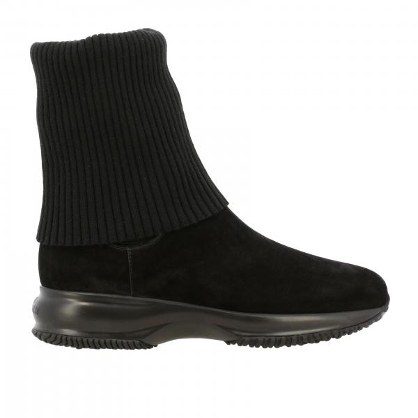 HOGAN: flat ankle boots for woman - Black | Hogan flat ankle boots ...