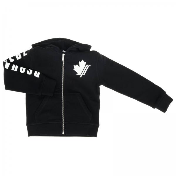 Sweat Dsquared2 Junior avec fermeture éclair et capuche avec logo imprimé