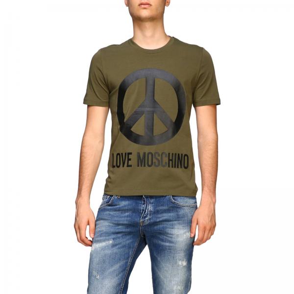 T MoschinoA E1811 Con Maxi Stampa M47312q shirt Maniche Corte Uomo Love srdhQt