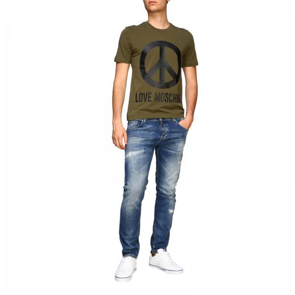 T MoschinoA E1811 Con Maxi Stampa M47312q shirt Maniche Corte Uomo Love srdhQt