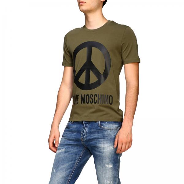 T MoschinoA E1811 Con Maxi Stampa M47312q shirt Maniche Corte Uomo Love srdhQt