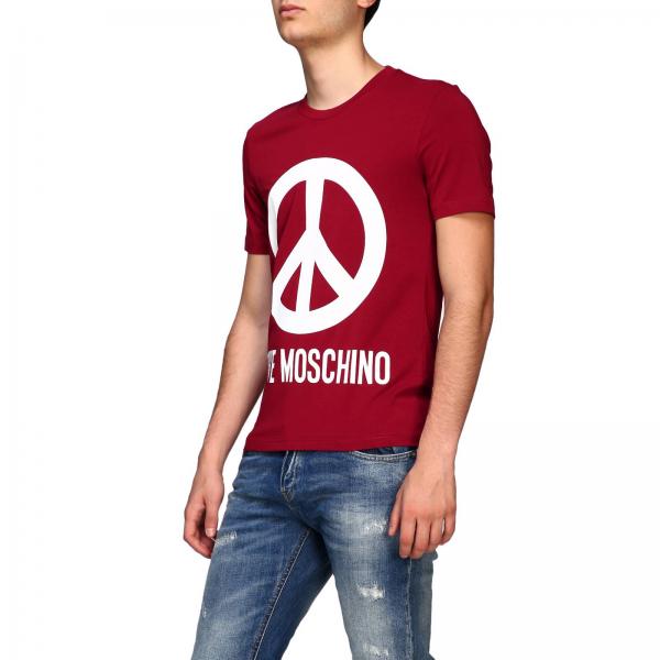 T MoschinoA E1811 Con Maxi Stampa M47312q shirt Maniche Corte Uomo Love srdhQt