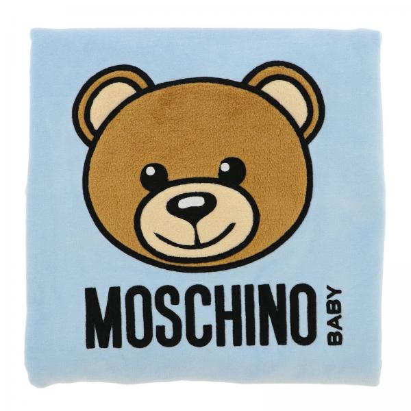 Moschino Baby Outlet: blanket for kids - Blue | Moschino Baby blanket ...