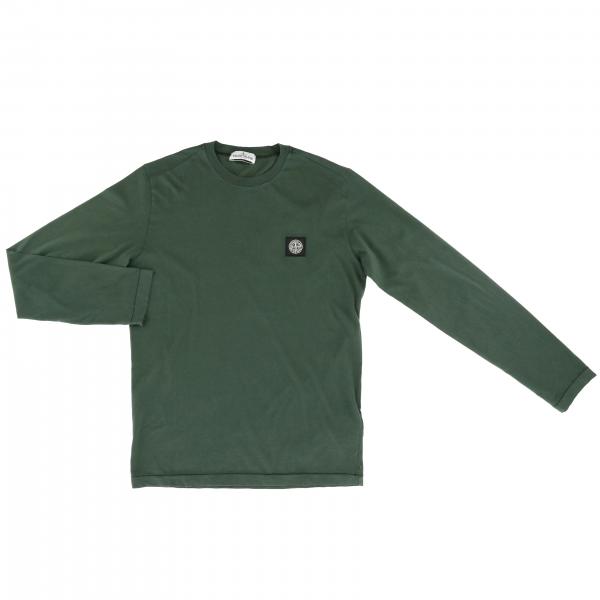 Stone Island basic t-shirt with long sleeves and mini logo