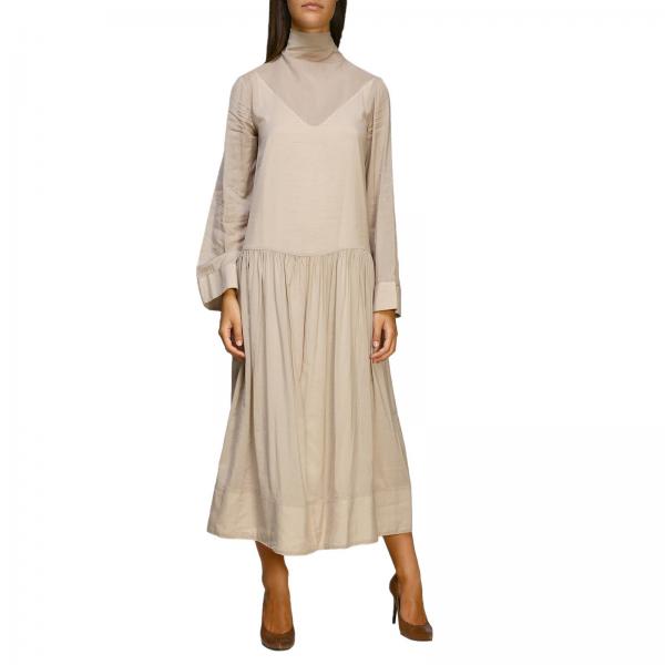 Alysi Outlet: dress for woman - Beige | Alysi dress 159311A9023 online ...