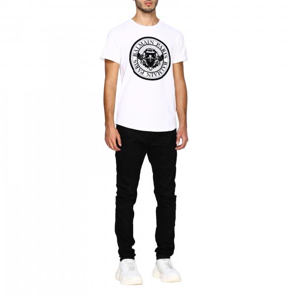 Logo BalmainA Sh11135i107 Uomo T Con Maniche Corte Maxi shirt EIH2bD9WeY