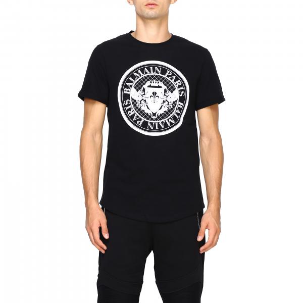 Logo BalmainA Sh11135i107 Uomo T Con Maniche Corte Maxi shirt EIH2bD9WeY