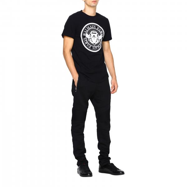 Logo BalmainA Sh11135i107 Uomo T Con Maniche Corte Maxi shirt EIH2bD9WeY