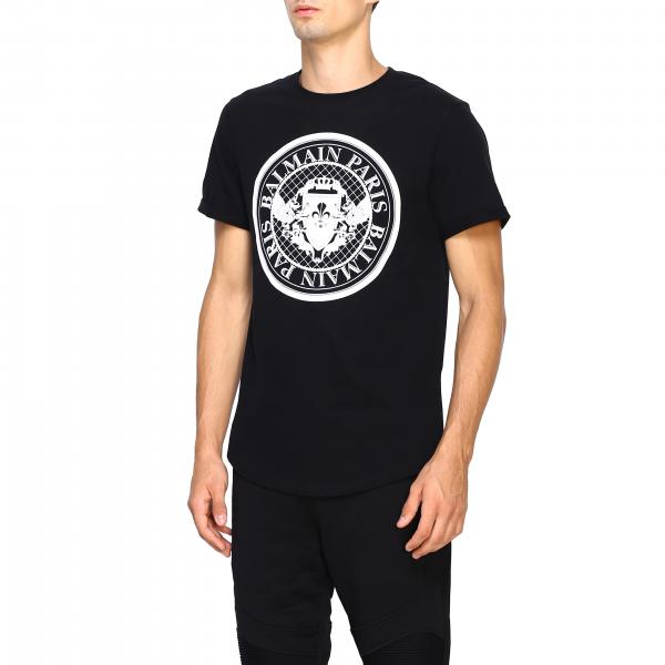 Logo BalmainA Sh11135i107 Uomo T Con Maniche Corte Maxi shirt EIH2bD9WeY