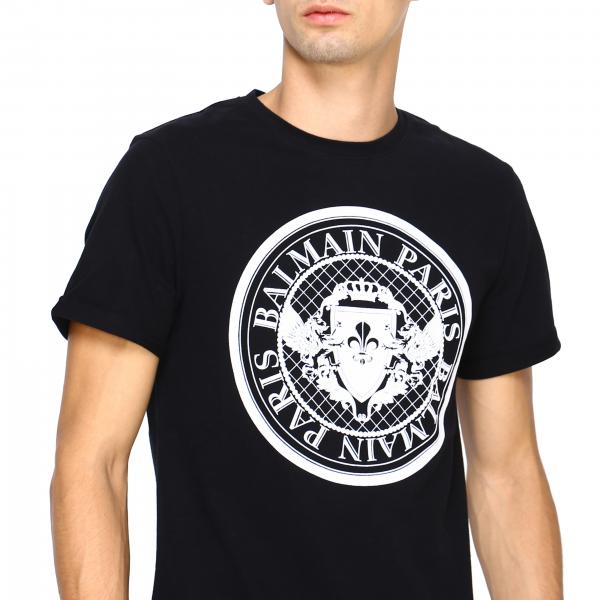 Logo BalmainA Sh11135i107 Uomo T Con Maniche Corte Maxi shirt EIH2bD9WeY