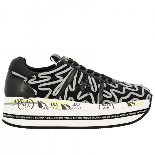 Sneakers Beth Premiata in pelle con dettagli a contrasto e maxi suola platform