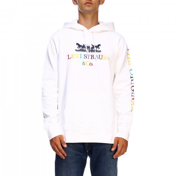 Levi's Outlet: sweatshirt with hood and logo - White 1 | Levi's ...