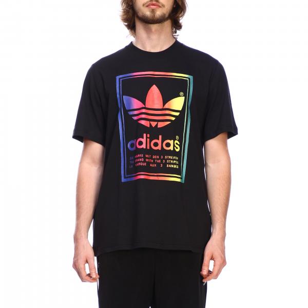 Outlet de Adidas Originals: Camiseta de manga corta con logo maxi, Negro | Camiseta Adidas Originals en línea en GIGLIO.COM