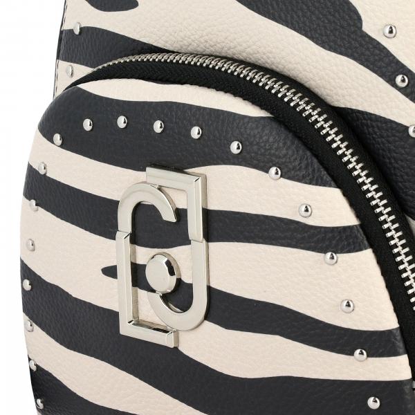 Liu Jo Outlet: Zaino zebrato con borchie e logo - Blue Navy | Zaino Liu Jo  A69140E0329 GIGLIO.COM