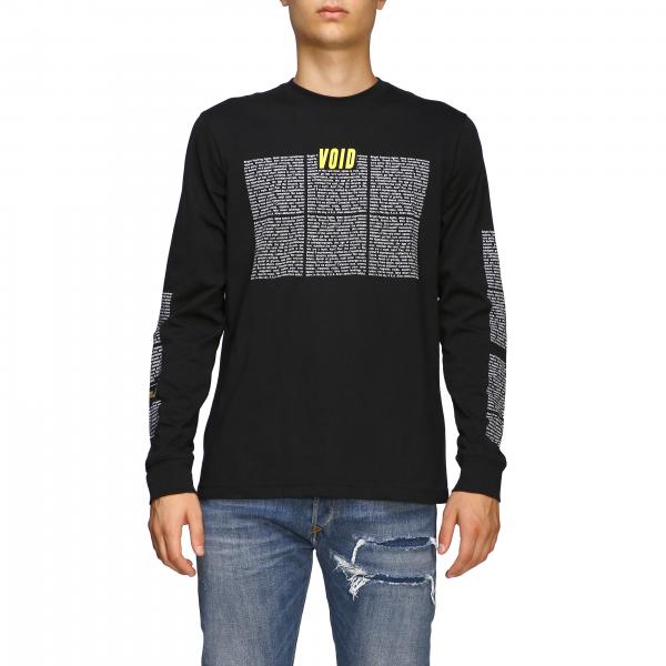 Diesel Outlet: Long-sleeved T-shirt with maxi logo print - Black ...