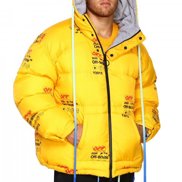 Off White Outlet Coat men Coat Off White Men Yellow Coat Off White OMED019F19F06003 Giglio EN
