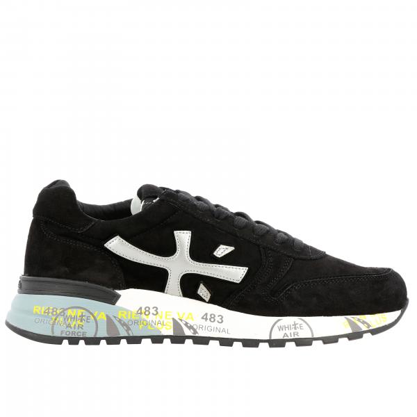 Sneakers Mick Premiata in camoscio con suola multi stampe all over