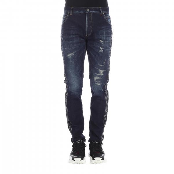 BALMAIN: jeans for man - Blue | Balmain jeans SH15230Z130 online on ...