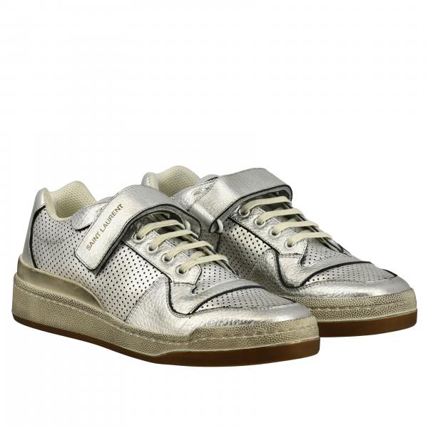 Saint Laurent Outlet: sneakers for man - Silver | Saint Laurent ...