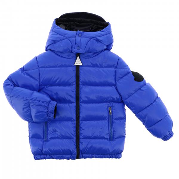 MONCLER: coat for boys - Blue | Moncler coat 41414 68950 online on ...