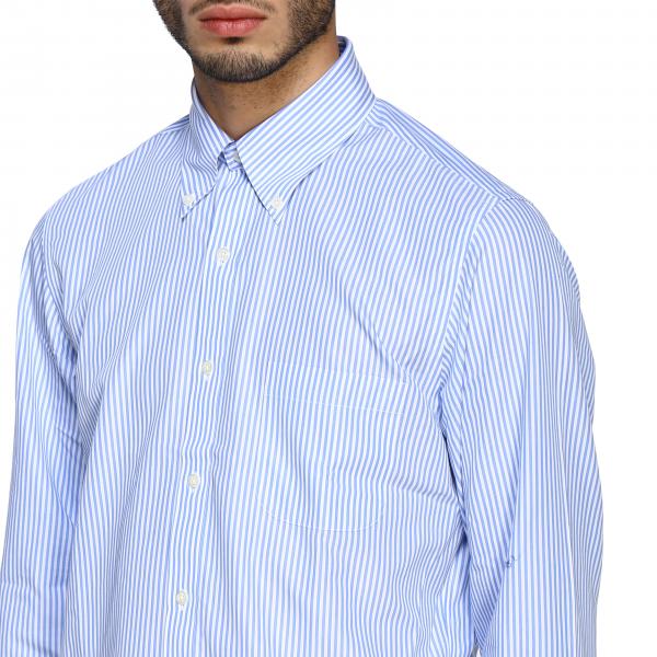 Brooks Brothers Outlet Camicia con collo button down a righe Azzurro