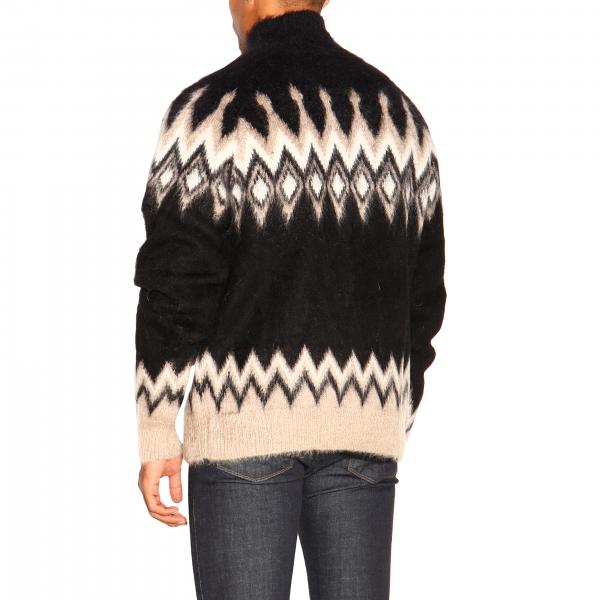 Uomo A Over All NeroCardigan Lunghe Laneus Maniche Maglia Con Gbu503 Fantasia KlTJc1F3