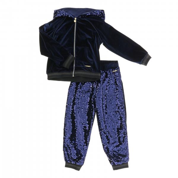 Twinset Outlet: tracksuit for girls - Blue | Twinset tracksuit GB2092 ...