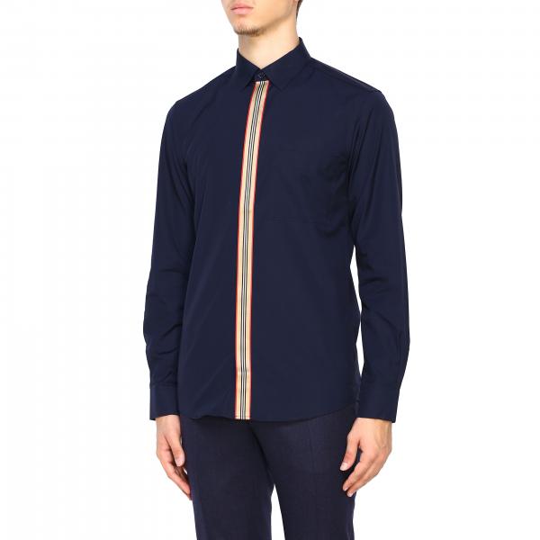 Uomo A BlueCon Taschino Righe E Vintage Camicia Burberry 8017239 Banda 8wPn0Ok