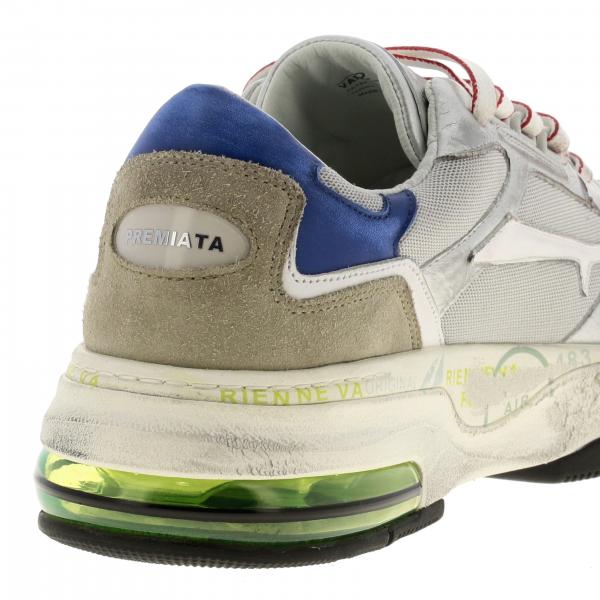 Premiata Outlet: Sneakers Drake in pelle micro rete e camoscio - Argento |  Sneakers Premiata DRAKE GIGLIO.COM