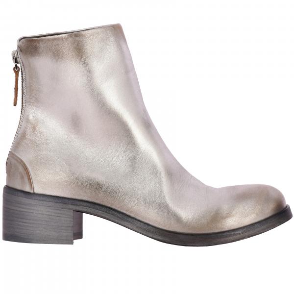 short flat leather booties