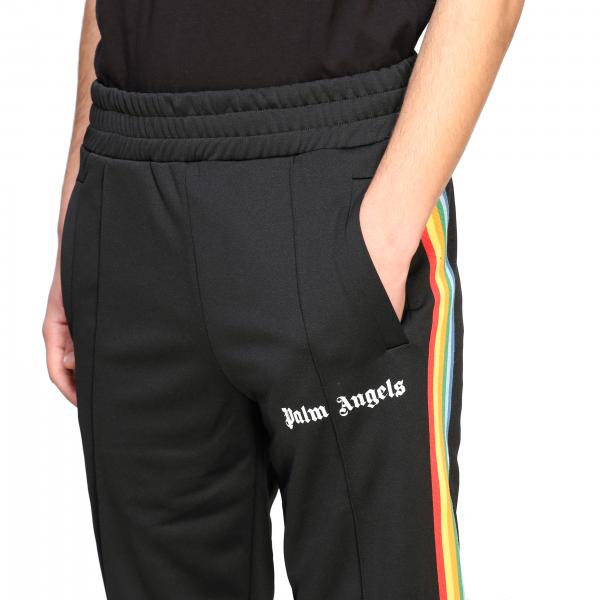 Palm Angels Outlet: Pantalone jogging con logo e bande a righe - Nero | Tuta  Palm Angels PMCA007R20384002 GIGLIO.COM
