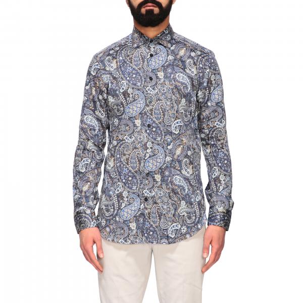 Etro Outlet: shirt with Paisley print and Italian collar - Blue | Etro ...