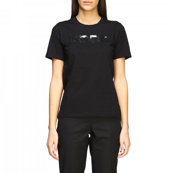 MICHAEL KORS: Michael t-shirt with sequin logo - Black | Michael Kors t ...