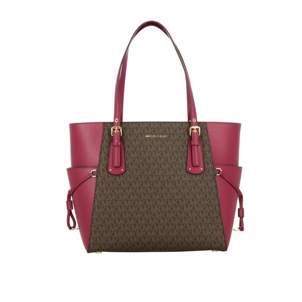 MICHAEL KORS Voyager Michael bag with MK print Raspberry Michael