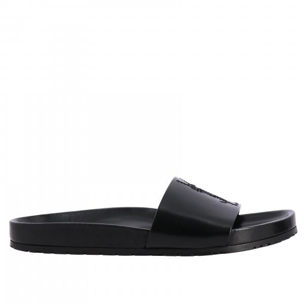 Saint Laurent Outlet: leather band sandal with YSL monogram | Sandals ...