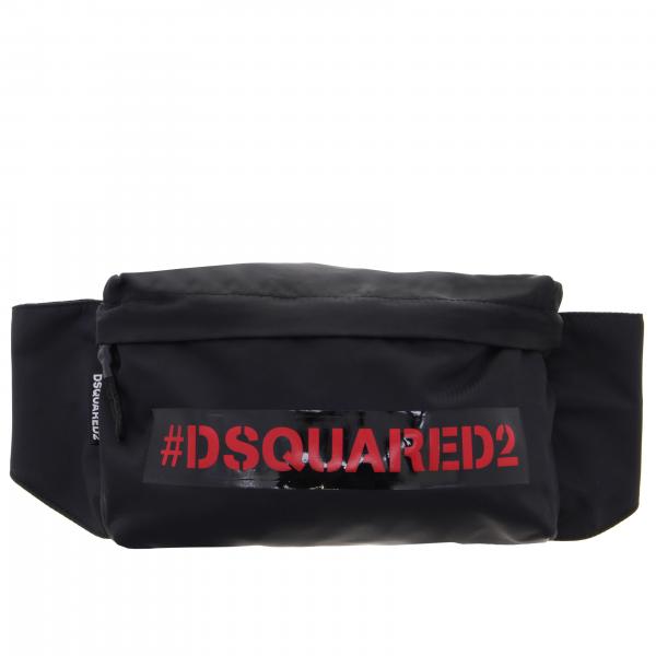 Dsquared2 Junior Outlet belt bag in nylon with logo print Black
