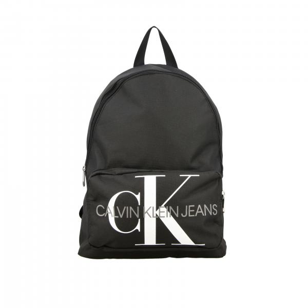 Calvin Klein Outlet: nylon backpack with big logo - Black | Duffel Bag ...