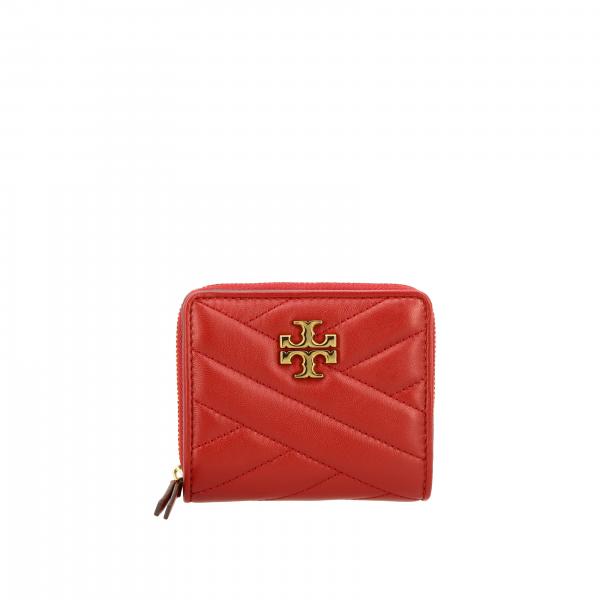 Tory Burch Outlet: wallet in quilted leather with metallic emblem - Red | Tory  Burch wallet 56820 online on 