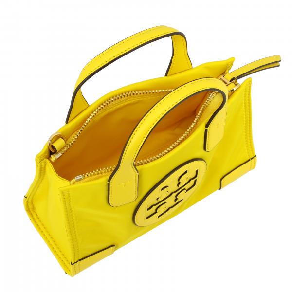 Tory Burch Outlet handbag in canvas and leather with emblem Yellow
