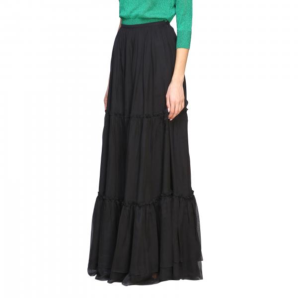 Federica Tosi Outlet: long skirt with flounces - Black | Skirt Federica ...
