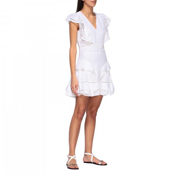 Isabel Marant Etoile Outlet: dress with flounces - White | Isabel ...