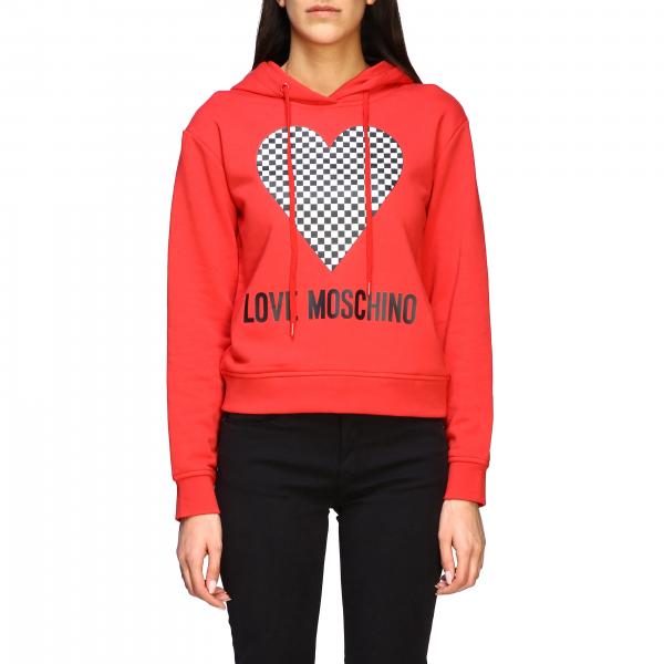 Outlet Love Moschino: Sudadera para mujer, Rojo | Sudadera Love Moschino W634605 M4165 en línea en GIGLIO.COM