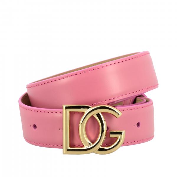 DOLCE & GABBANA leather belt with metallic DG buckle Belt Dolce