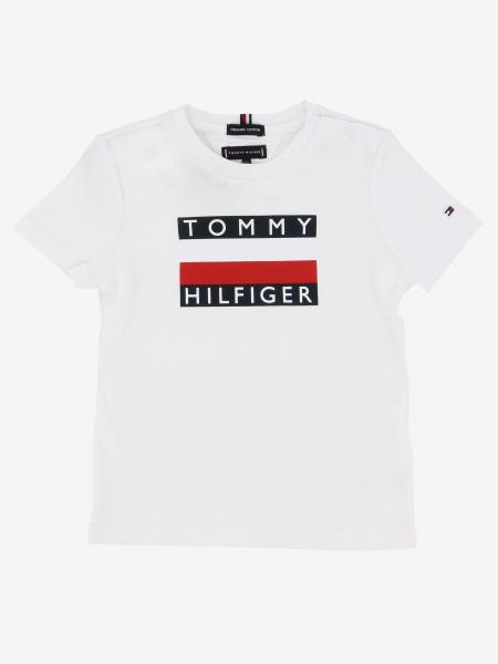 Outlet: short-sleeved T-shirt with logo - Sand Tommy Hilfiger t-shirt KB0KB05547 online on GIGLIO.COM