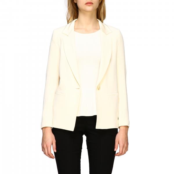 TWINSET: Single-breasted Twin-set jacket - Ivory | Twinset blazer ...